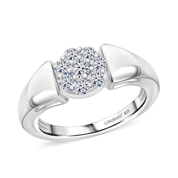 LUXURIANT SI-GH Labor Diamant Ring, 925 Silber rhodiniert - 0,50 ct. image number 4