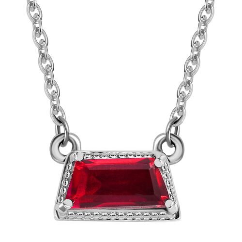 Magenta Rosa Quarz Triplette Halskette ca. 45 cm 925 Silber platiniert ca. 1.14 ct image number 0