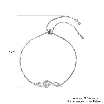 Wei&szlig;es Zirkonia Armband, ca. 15,25 cm, Messing