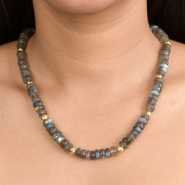 D'Joy AAA Labradorit Halskette ca. 45 cm 925 Silber 750 Gelbgold Vermeil ca. 223,00 ct. image number 2