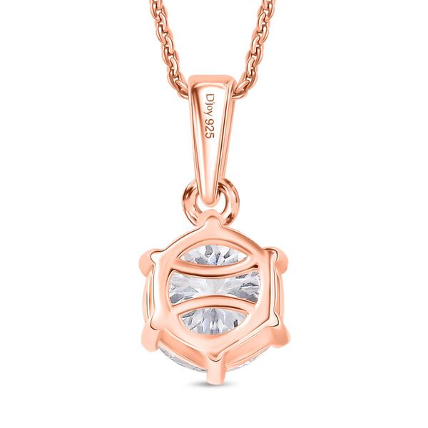 D'Joy Moissanit Anh&auml;nger mit 50cm Kette, 925 Silber 750 Ros&eacute;gold Vermeil - 1,30 ct. image number 4