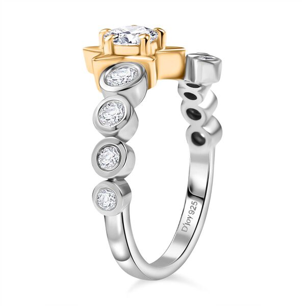 D joy Moissanit Ring 925 Silber platiniert und vergoldet (Gr&ouml;&szlig;e 20.00) ca. 0.79 ct image number 4