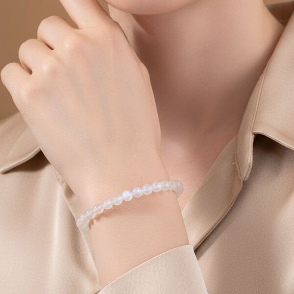 AAA Regenbogen Mondstein Armband Flexibles cm ca. 50,00 ct. image number 2