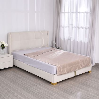 Serenity Night - Luxuri&ouml;ser Steppdecke aus 100% Bambus mit Bambus F&uuml;llung, k&uuml;hlend und anti-allergisch - 135x200 cm, Beige