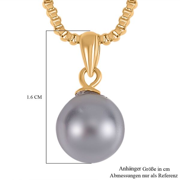 Pfau-Farben Muschelkernperle Anh&auml;nger mit 50cm Kette - 4,80 ct. image number 5