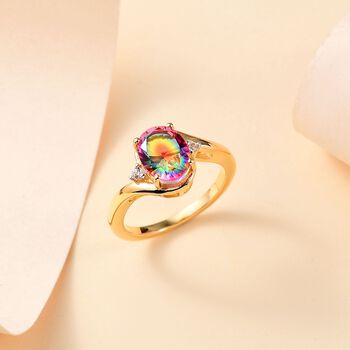 Nebel Quarz und Zirkon Ring - 2,13 ct.