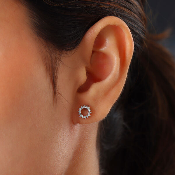 Diamant Kreis-des-Lebens-Ohrstecker in Silber image number 3