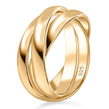 Royal Bali Kollektion- Wickelring Trio in 925 Silber mit Gelbgold Vermeil