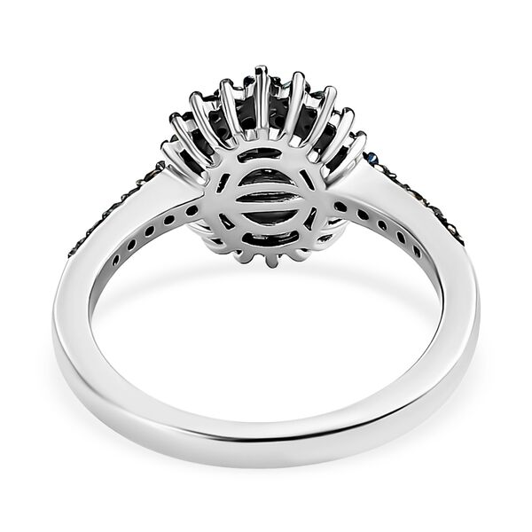 Blauer Diamant-Ring, 925 Silber platiniert  ca. 0,50 ct image number 6