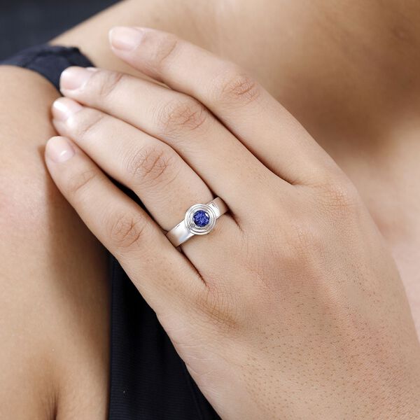 AAA Tansanit Solitär Ring- 0,58 ct. image number 3