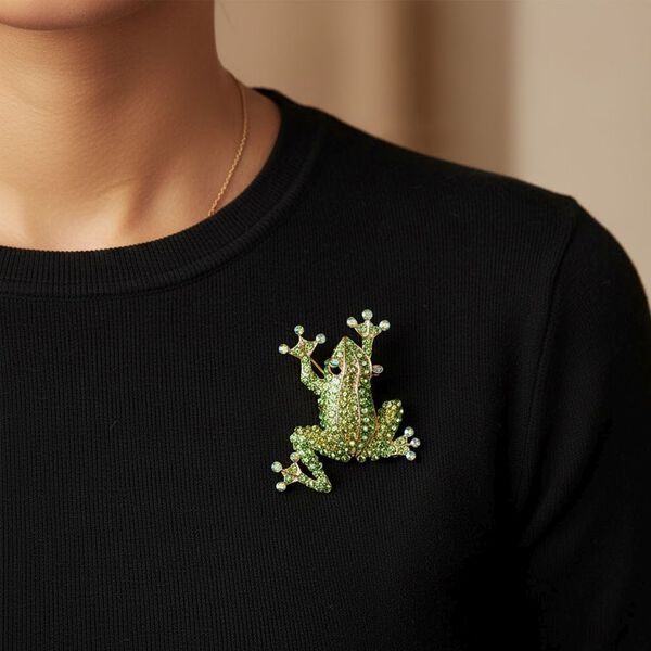 Gr&uuml;ner Magie Farbe Kristall Brosche  Gelb image number 2