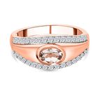 Marropino Morganit, weißer Zirkon Ring, 925 Silber Roségold Vermeil (Größe 21.00) ca. 1.06 ct