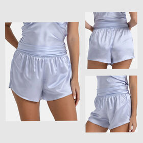 LA MAREY Signature - Seiden-Culottes aus 100% Maulbeerseide, Größe S, Himmelblau