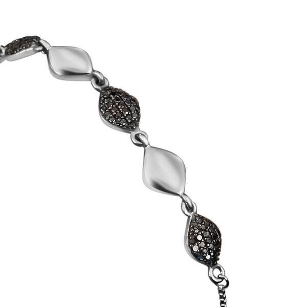Schwarzes Diamant-Armband in Silber image number 3