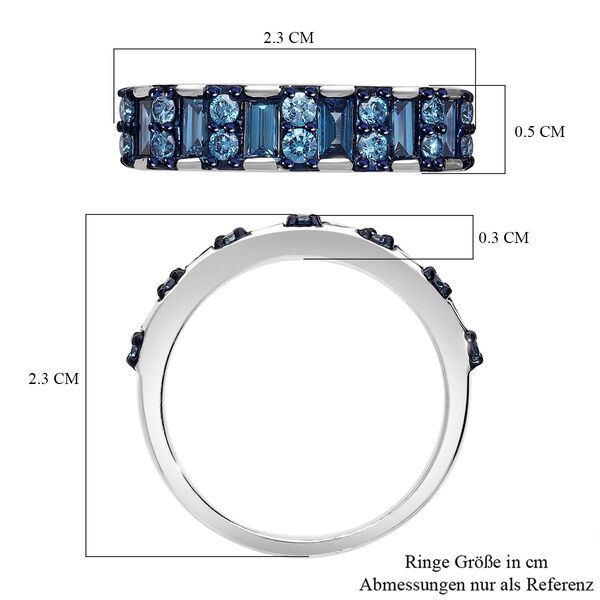 LUXURIANT SGL zertifizierter SI-GH Labor blauer Diamant Ring - 1 ct. image number 4