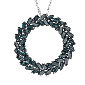 D'Joy Blauer Diamant Schmuckset ca. 50 cm 925 Silber Rhodiniert ca. 1.00 ct