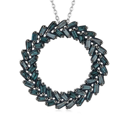 D'Joy Blauer Diamant Schmuckset ca. 50 cm 925 Silber Rhodiniert ca. 1.00 ct