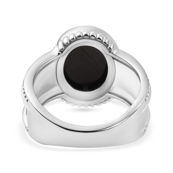Elite Shungit, Schwarzer Spinell Ring 925 Silber rhodiniert (Gr&ouml;&szlig;e 21.00) ca. 2,97 ct image number 6