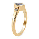 Tansanit und Zirkon Ring 925 Silber vergoldet  ca. 0,61 ct image number 4