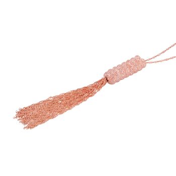 Wei&szlig;er Kristall Halskette ca. 70 cm Reines Messing