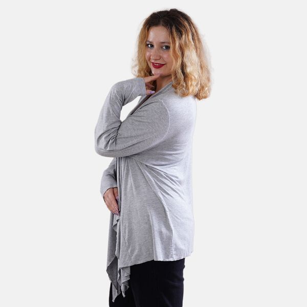 LA MAREY - Wasserfall Cardigan, S/M, grau image number 4