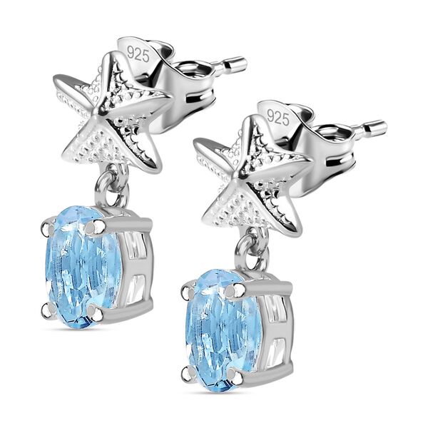 Himmelblaue Topas-Ohrringe - 1,95 ct. image number 4