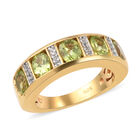 Natürlicher Peridot und Zirkon-Ring, 925 Silber vergoldet  ca. 2,07 ct image number 3