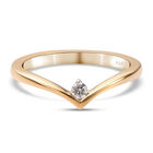 Diamant-Ring, 925 Silber vergoldet (Größe 16.00) ca. 0,05 ct
