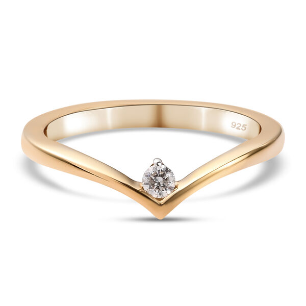Diamant-Ring, 925 Silber vergoldet  ca. 0,05 ct image number 0