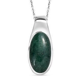 AAA grüner Aventurin-Anhänger mit 50cm Kette - 10,50 ct.