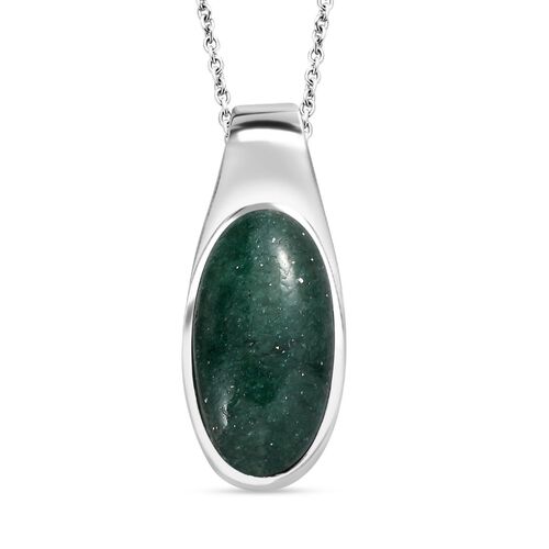 AAA grüner Aventurin-Anhänger mit 50cm Kette - 10,50 ct. image number 0
