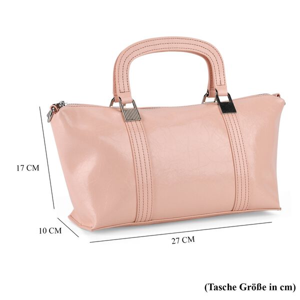 Eleganter Leder Crossbody Tasche im Clean Chic Look 27 x 17 x 10 cm Ros&eacute; image number 9