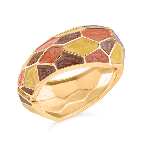 Emaille-Armreif im Facetten-Design, ca. 18 cm, Himmelblau image number 4