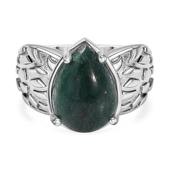 Gr&uuml;ner Aventurin Ring Messing (Gr&ouml;&szlig;e 16.00) ca. 6,02 ct