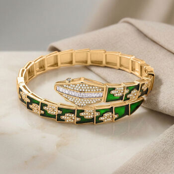 Wei&szlig;er Zirkonia Armreif ca. 19 cm Nickelfreies Messing emailliert