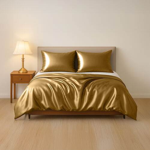 Serenity Night - 100% Maulbeerseide Luxus-Steppdecke mit Seidenfüllung, 135 x 200 cm, rosegold