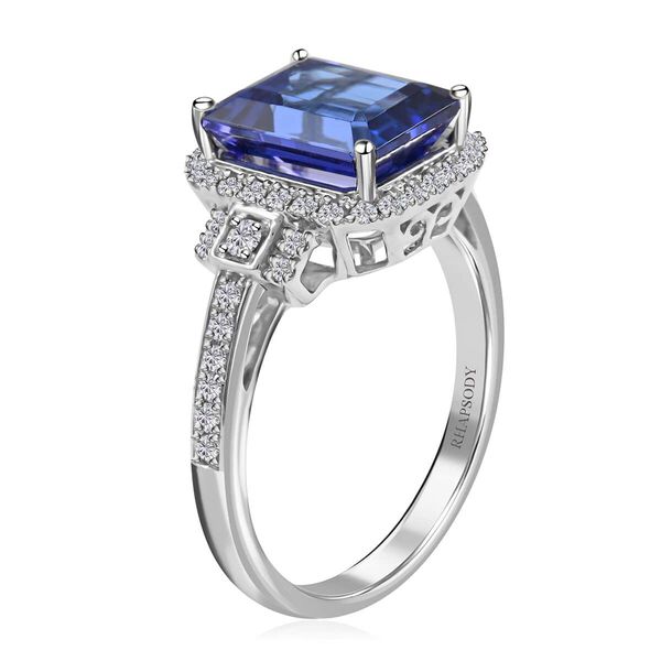 RHAPSODY AAAA Tansanit und VS-EF Diamant Ring in 950 Platin - 4 ct. image number 3