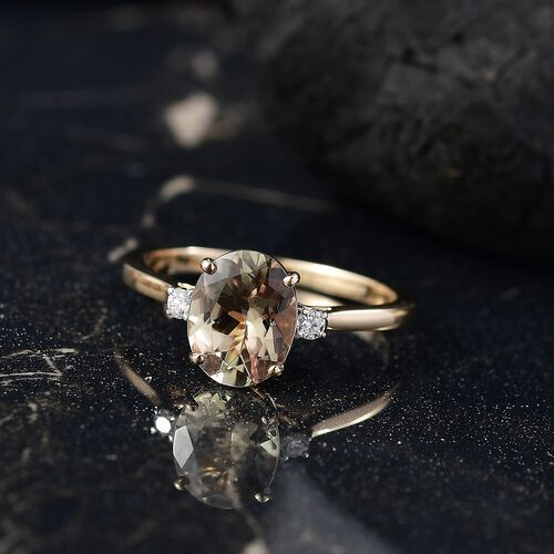 AAA Turkizit, Weißer Diamant Ring 585 Gold (Größe 17.00) ca. 2,10 ct image number 1
