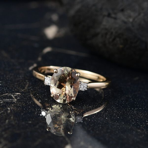 AAA Turkizit, Wei&szlig;er Diamant Ring 585 Gold (Gr&ouml;&szlig;e 17.00) ca. 2,10 ct image number 1