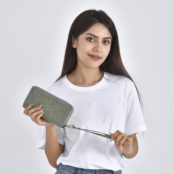 Kork-Brieftasche mit RFID Schutz, Gr&ouml;&szlig;e 19x4x10 cm, Gr&uuml;n image number 2