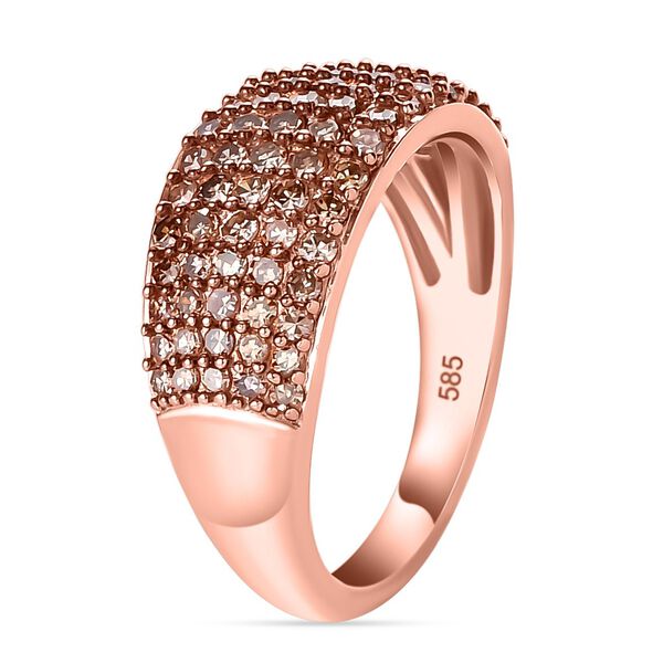 Natürlicher Champagner I1 Diamant Ring in 585 Roségold - 1 ct. image number 7