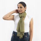 100 % nat&uuml;rlicher Satin Seiden Schal, 48x160 cm, Olivgr&uuml;n