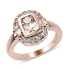 Morganit und Zirkon-Ring, 925 Silber Roségold Vermeil  ca. 1,25 ct image number 3