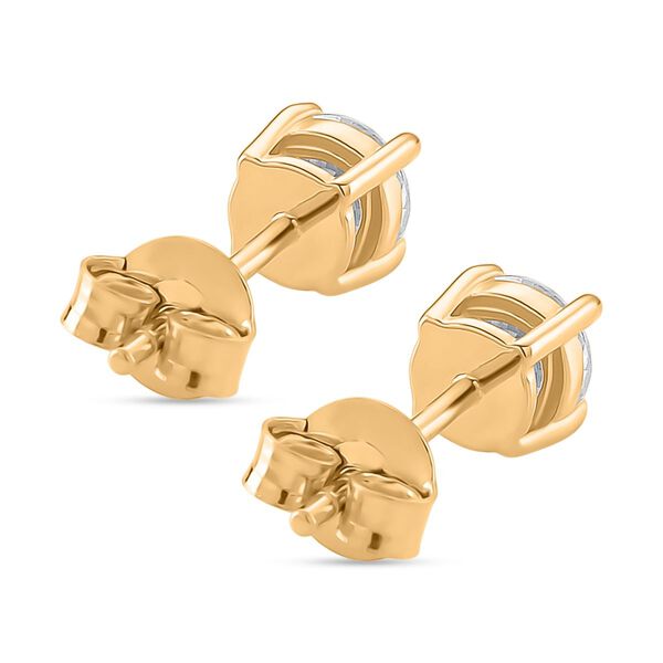 RADIANTA GRA zertifiziert Moissanit (D-VVS) Ohrringe 925 Silber 750 Gelbgold Vermeil ca. 0.89 ct image number 5