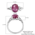 Rubin Stern und Zirkon Solitär Ring 925 Silber Platin-Überzug image number 6