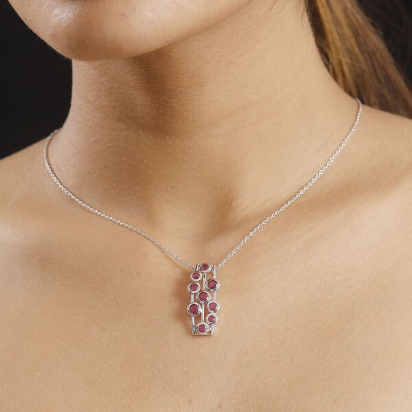 Afrikanischer Rubin (Fissure gefüllt) Schmuckset 925 Silber Platin, 925 Silber rhodiniert ca. 2.61 ct image number 3