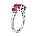 Afrikanischer Rubin und weißer Diamant-Ring, 925 Silber platiniert  ca. 2,77 ct image number 4