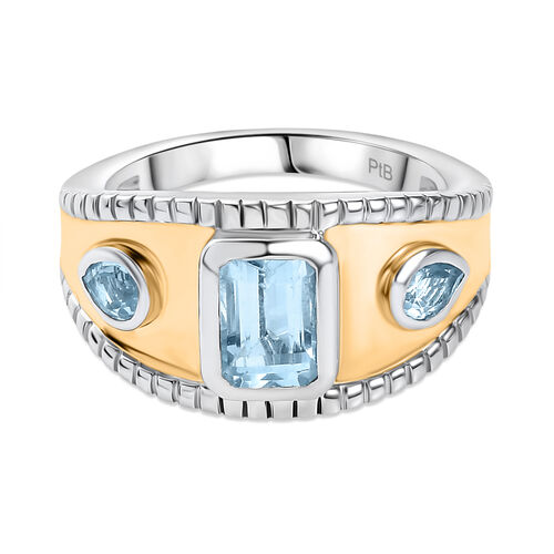 Himmelblauer Topas Ring Messing (Größe 21.00) ca. 1,72 ct image number 0