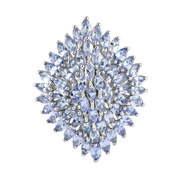 Tansanit Cluster-Ring, 925 Silber platiniert  ca. 5,78 ct image number 4