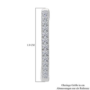 LUXURIANT SI-GH Labor Diamant Creolen, 925 Silber platiniert - 0,50 ct.